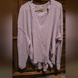 We The Free Lavender V-Neck Sweater
